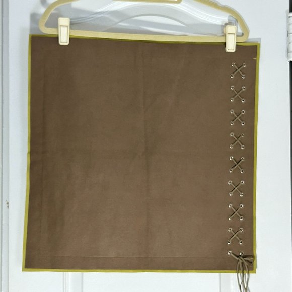 Lime Green and Taupe Luxe Suede Pillow Cover - Picture 4 of 5